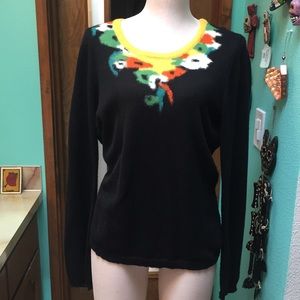 Black and Floral Sweater size XL